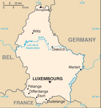 politisch karte luxemburg